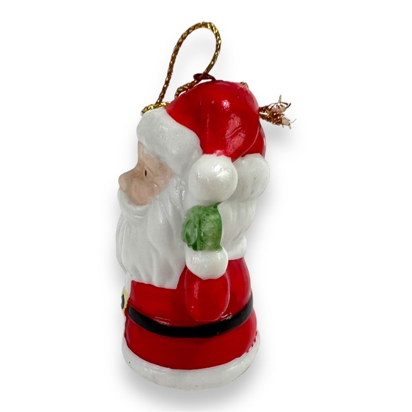 Vintage 80's Homco Home Interior Mini Santa Christmas Ornament 2.2" Porcelain - Picture 3 of 9